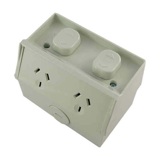 Weatherproof GPO DOUBLE 10A - WPOD10