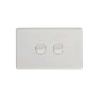 Tesla Slimline Series Switch - 2 Gang - TESNSW2V