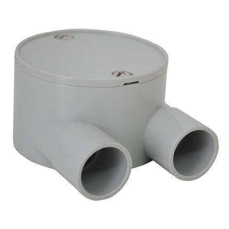 PVC-2 Way U Type Shallow J/Box 25mm - JBS-25G/2U