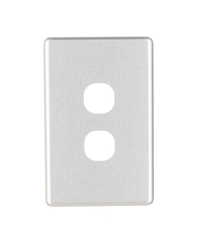 NLS 2 GANG SWITCH BRUSHED ALUMINIUM COVER ONLY ' CLASSIC' STYLE ' - 30562NLS