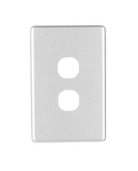 NLS 2 GANG SWITCH BRUSHED ALUMINIUM COVER ONLY ' CLASSIC' STYLE ' - 30562NLS