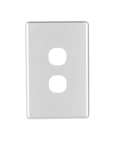NLS 2 GANG SWITCH BRUSHED ALUMINIUM COVER ONLY ' CLASSIC' STYLE ' - 30562NLS