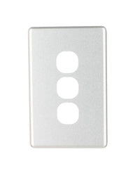 NLS 3 GANG SWITCH BRUSHED ALUMINIUM COVER ONLY ' CLASSIC' STYLE ' - 30563NLS