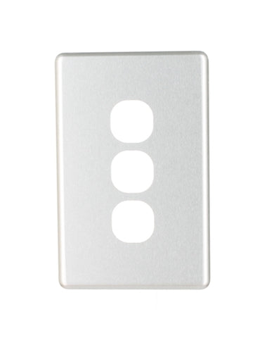 NLS 3 GANG SWITCH BRUSHED ALUMINIUM COVER ONLY ' CLASSIC' STYLE ' - 30563NLS