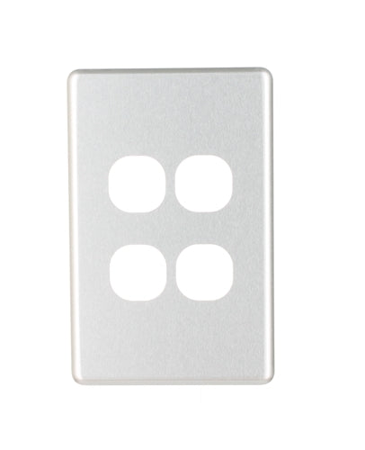 NLS 4 GANG SWITCH BRUSHED ALUMINIUM COVER ONLY ' CLASSIC' STYLE ' - 30564NLS