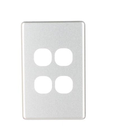 NLS 4 GANG SWITCH BRUSHED ALUMINIUM COVER ONLY ' CLASSIC' STYLE ' - 30564NLS