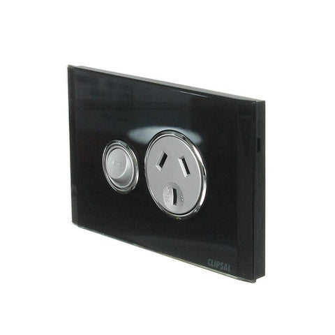 CLIPSAL SATURN 10A SINGLE POWER POINT - ESPRESSO BLACK - 4015EB