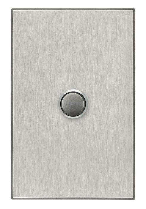 CLIPSAL SATURN 1 GANG PUSHBUTTON LED SWITCH - HORIZON SILVER - 4061PBLHS