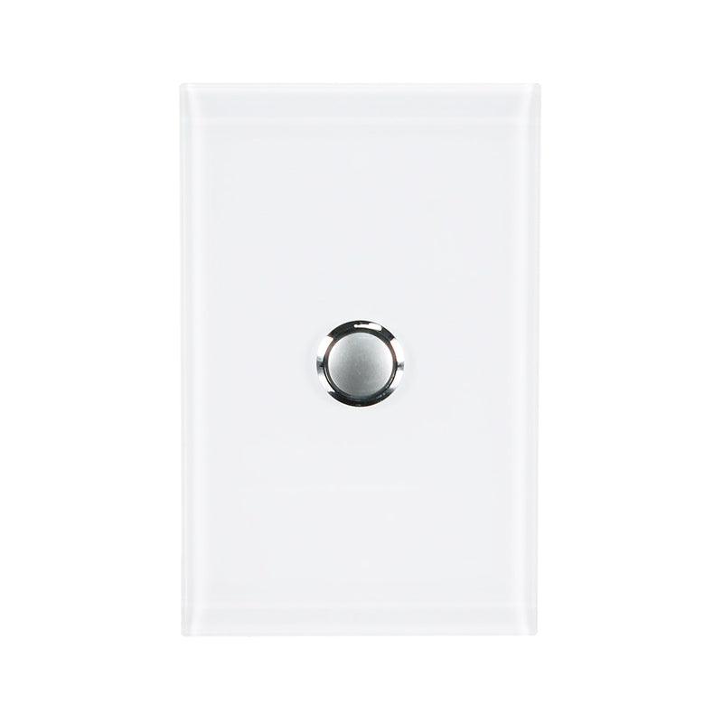 CLIPSAL SATURN 1 GANG PUSHBUTTON LED SWITCH - PURE WHITE - 4061PBLPW