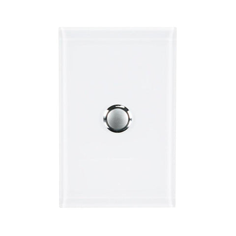 CLIPSAL SATURN 1 GANG PUSHBUTTON LED SWITCH - PURE WHITE - 4061PBLPW