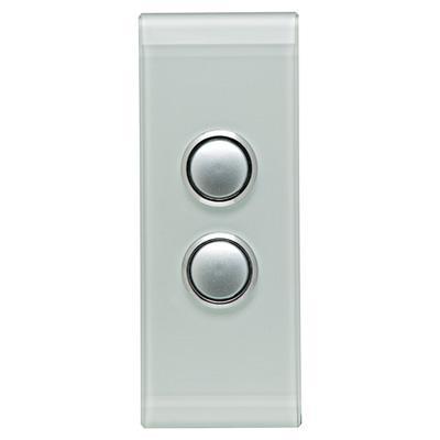 CLIPSAL SATURN 2 GANG PUSHBUTTON LED ARCHITRAVE SWITCH - OCEAN MIST - 4062ALOM