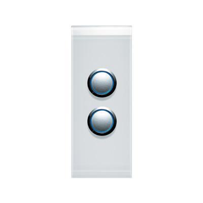 CLIPSAL SATURN 2 GANG PUSHBUTTON LED ARCHITRAVE SWITCH - PURE WHITE - 4062ALPW