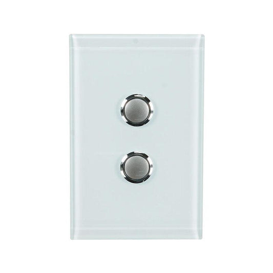 CLIPSAL SATURN 2 GANG PUSHBUTTON LED SWITCH - OCEAN MIST - 4062PBLOM