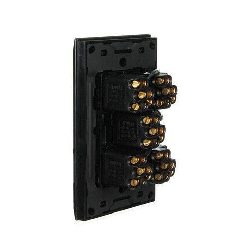 CLIPSAL SATURN 5 GANG PUSHBUTTON LED SWITCH - ESPRESSO BLACK - 4065PBLEB