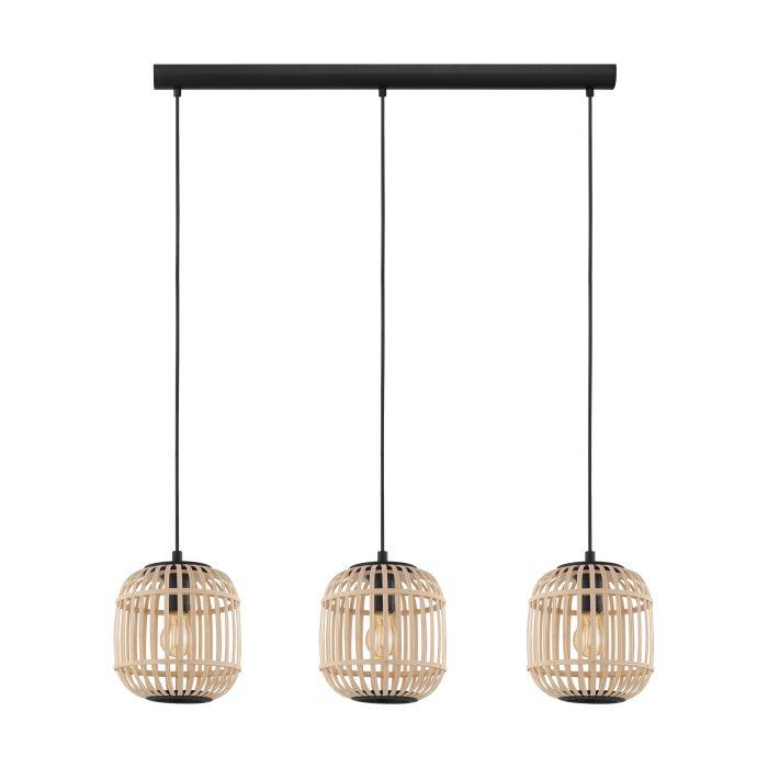 Bordesley Wooden Pendant Light 3Lt - 43217