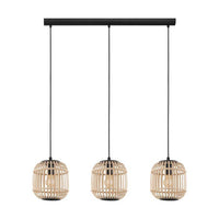 Bordesley Wooden Pendant Light 3Lt - 43217