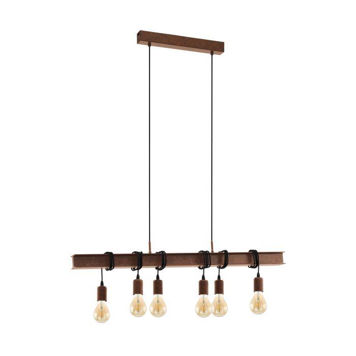 Townshend 4 Pendant Light Industrial Steel 6Lt - 49859