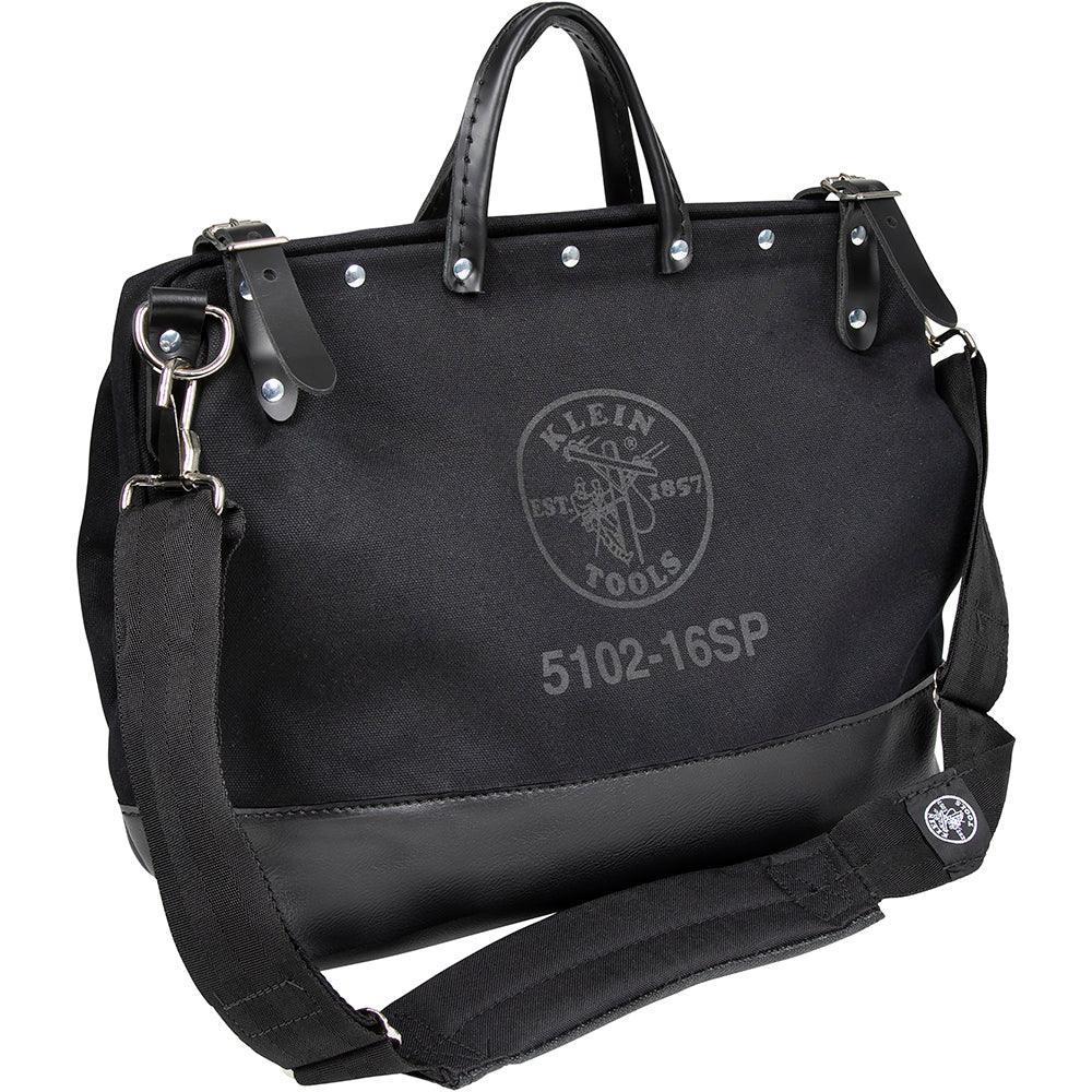 16IN BLK CNVS BAG WITH SHOULDER STRAP A-510216SPBLK