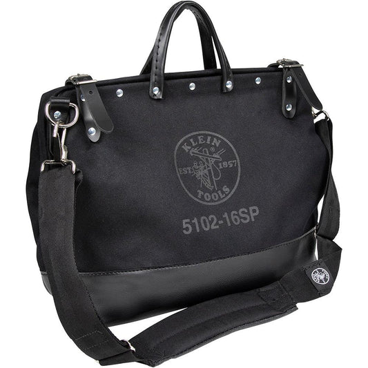 16IN BLK CNVS BAG WITH SHOULDER STRAP A-510216SPBLK