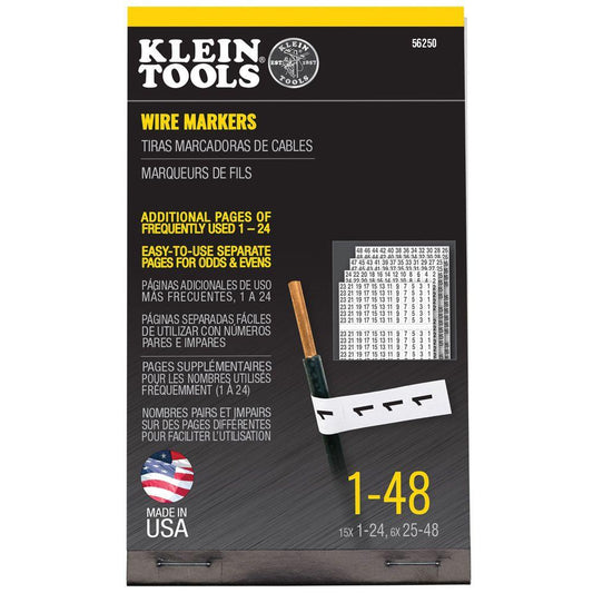WIRE MARKERS  BLACK NUMBERS 1  48 A-56250 - ARCK Electrical Wholesale Supplies