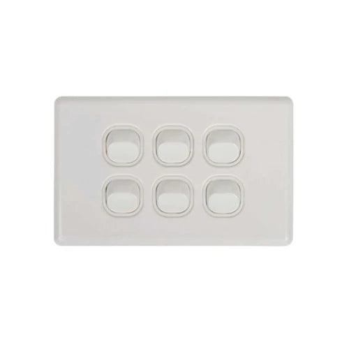 Tesla Slimline Series Switch - 6 Gang - TESNSW6V