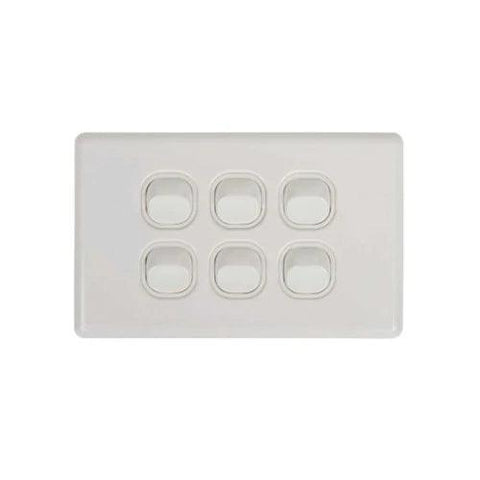Tesla Slimline Series Switch - 6 Gang - TESNSW6V