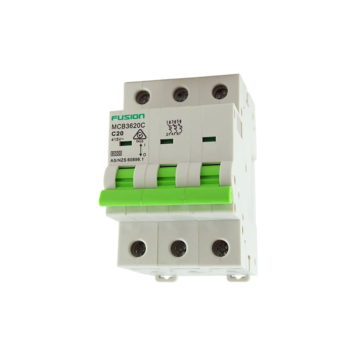 Circuit Breaker 3 Pole 500V ac. 50amp D Curve Breaking capacity 6kA - MCB3650D