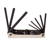 NINE-KEY FOLDING HEX KEY SET, INCH SIZES A-70591