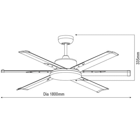 Albatross 72″ DC Ceiling Fan With 24W LED Light and Remote - MAFML3WR + MAF180W