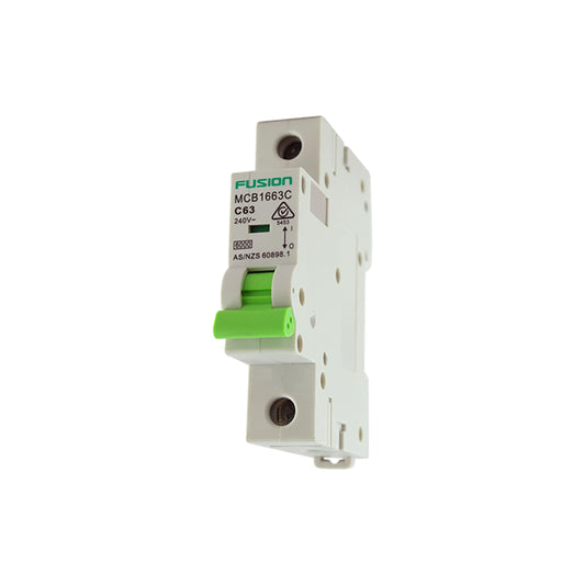 Circuit Breaker 1 Pole 250V ac. 50amp C Curve Breaking capacity 6kA - MCB1650C