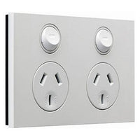 CLIPSAL SATURN ZEN DOUBLE POWERPOINT (WHITE) - Z4025-ZW