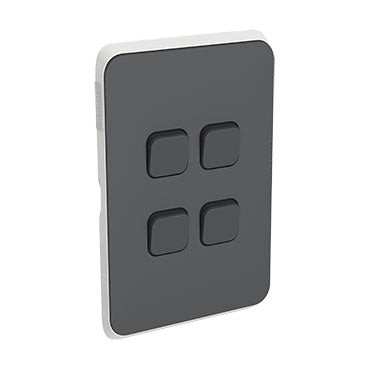 Clipsal Iconic 4 Gang Switch Skin Anthracite - 3044CAN