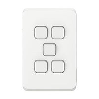Clipsal Iconic 5 Gang Switch - 3045VA-VW