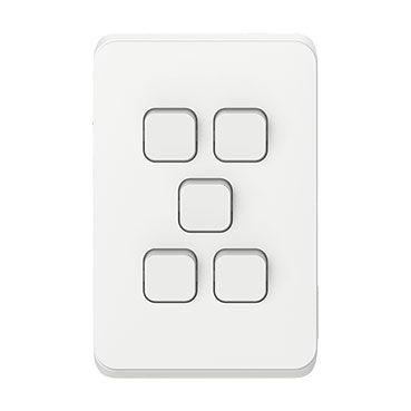Clipsal Iconic 5 Gang Switch - 3045VA-VW