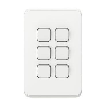 Clipsal Iconic 6 Gang Switch - 3046VA-VW