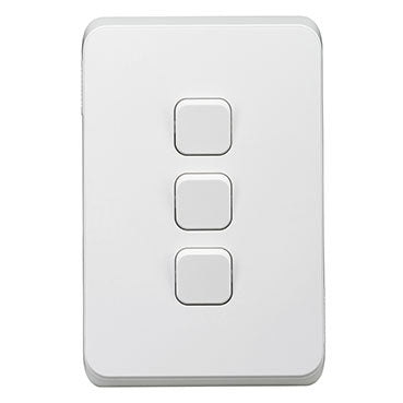 Clipsal Iconic 3 Gang Switch Grid & Skin - 3043VH-VW