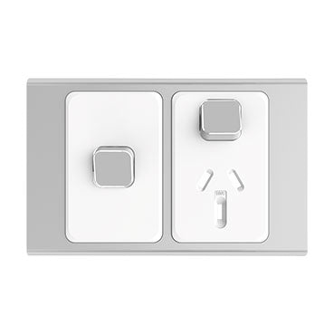 Clipsal Iconic STYL Single PowerPoint Plate with Extra Switch - S3015XC