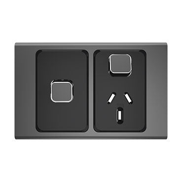 Clipsal Iconic STYL Single PowerPoint Plate with Extra Switch - S3015XC