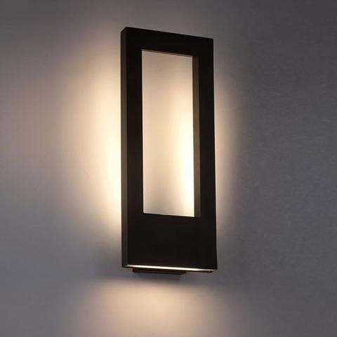 WALL S/M 10W RECT Matt Blk 3K IP54 Opal Diff 560 Lm - AMUN1 - ARCK Electrical Wholesale Supplies