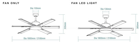 Albatross 84″ DC Ceiling Fan With 24W LED Light and Remote - MAFML3BR + MAF210B
