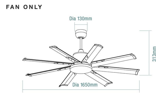 Albatross 65″ DC Ceiling Fan With Remote - MAF168MR