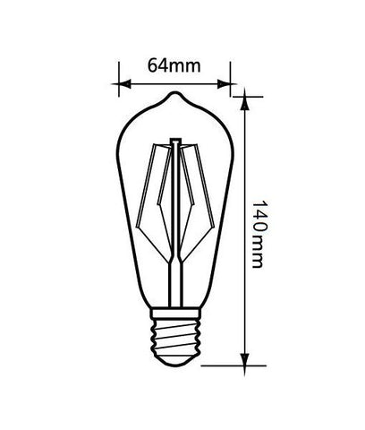 ST64 Pear Shape LED Filament Dimmable Globes (8W)