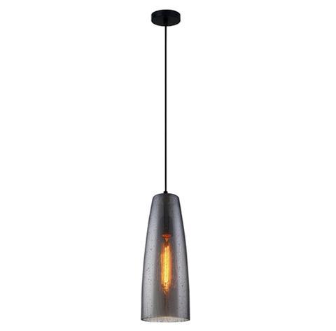 PENDANT ES Smoke Blk Glass ELLIPSE w/Rain Drop OD135mm - CHUVA1 - ARCK Electrical Wholesale Supplies