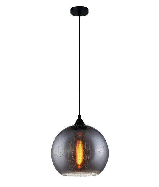 PENDANT ES Smoke Blk (Glass) WINE GLASS w/Raindrop OD250mm - CHUVA2 - ARCK Electrical Wholesale Supplies