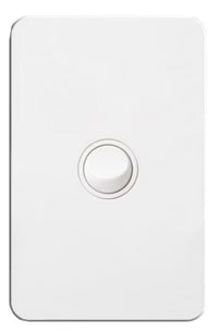 Hager Silhouette 1 Gang Switch (Gloss White) - WBSSV1