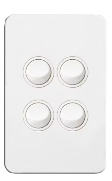 Hager Silhouette 4 Gang Switch (Gloss White) - WBSSV4