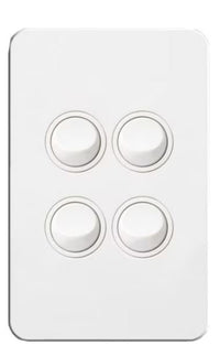 Hager Silhouette 4 Gang Switch (Gloss White) - WBSSV4