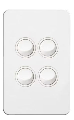 Hager Silhouette 4 Gang Switch (Gloss White) - WBSSV4