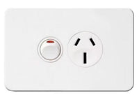 HAGER SILHOUETTE 15AMP SINGLE POWERPOINT - WBSP115S