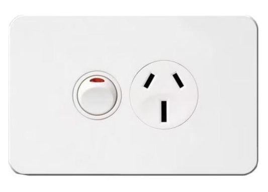 HAGER SILHOUETTE 15AMP SINGLE POWERPOINT - WBSP115S